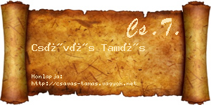 Csávás Tamás névjegykártya