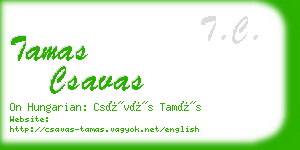 tamas csavas business card